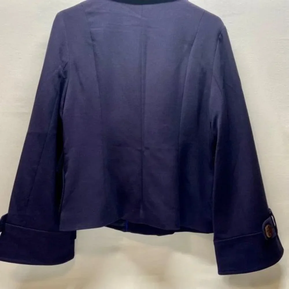 George Blazer Women's 12 Navy Relaxed Modern Fit 4 Button Career Suit Jacket NWT